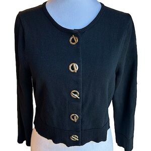 Calvin Klein Black Cardigan with Gold Buttons